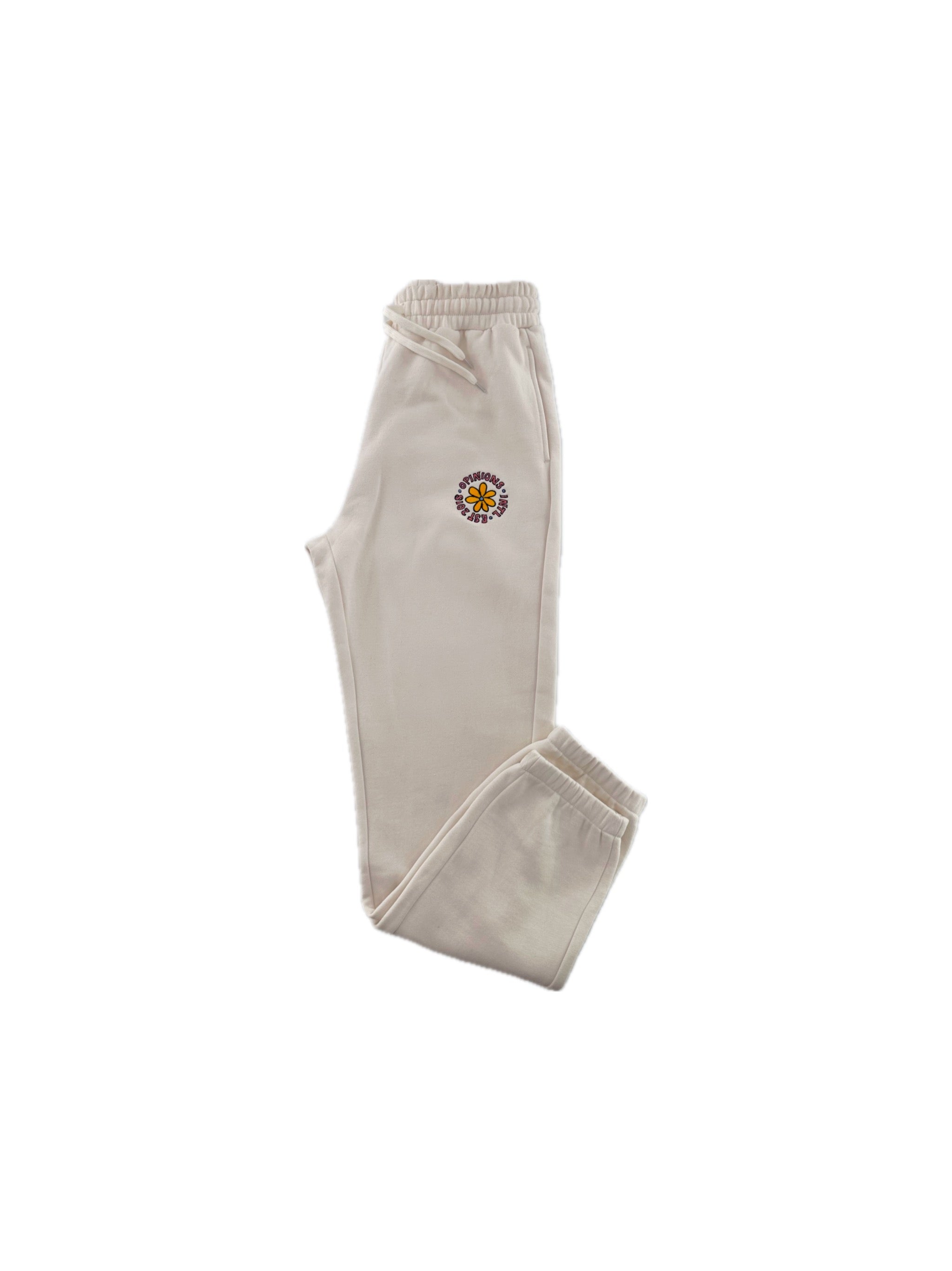 ☆NERDY☆ 21FW Logo Tape Sweatpants Cream EyeKnow Logo Sweats (Cream) – Opinions Intl